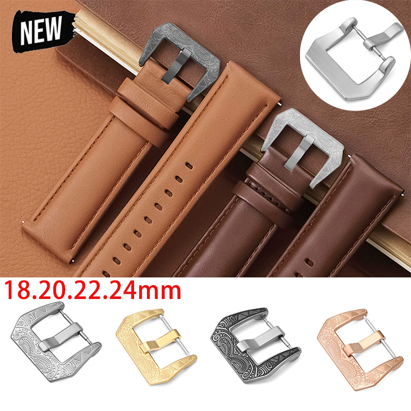 Leather Watch Band Men - 18/20/22/24mm Vintage Metal Watchband Buckle Universal