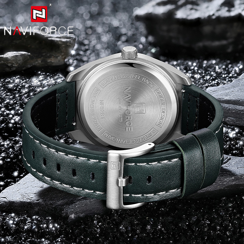 NAVIFORCE Man Quartz Watch 3AT - огляд і ціна Leather Watch Band Men